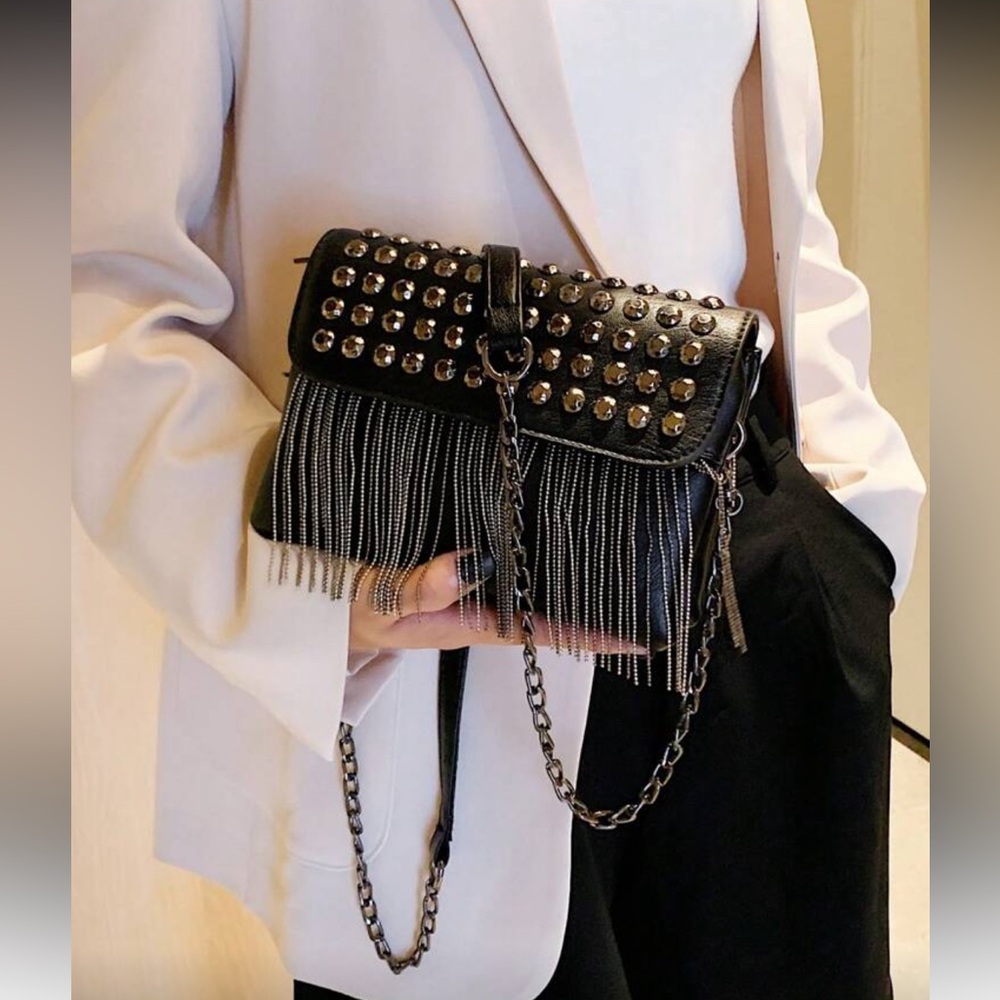 Studded Black Crossbody Bag